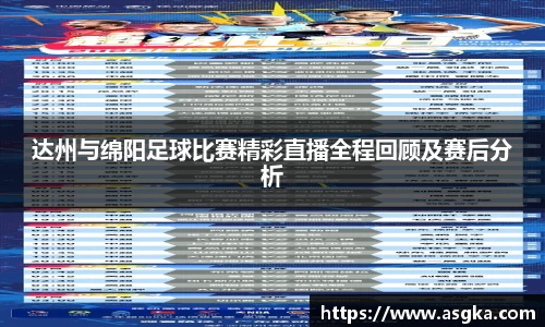 达州与绵阳足球比赛精彩直播全程回顾及赛后分析