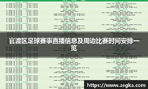 官渡区足球赛事直播信息及周边比赛时间安排一览